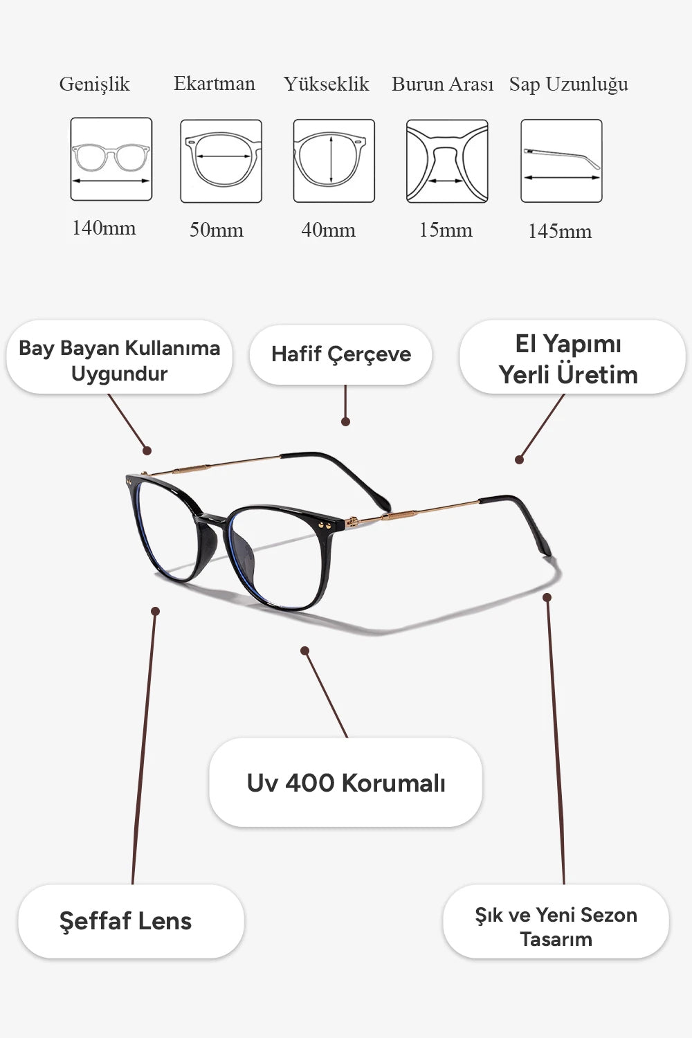 Betty Mavi Işık Gözlük