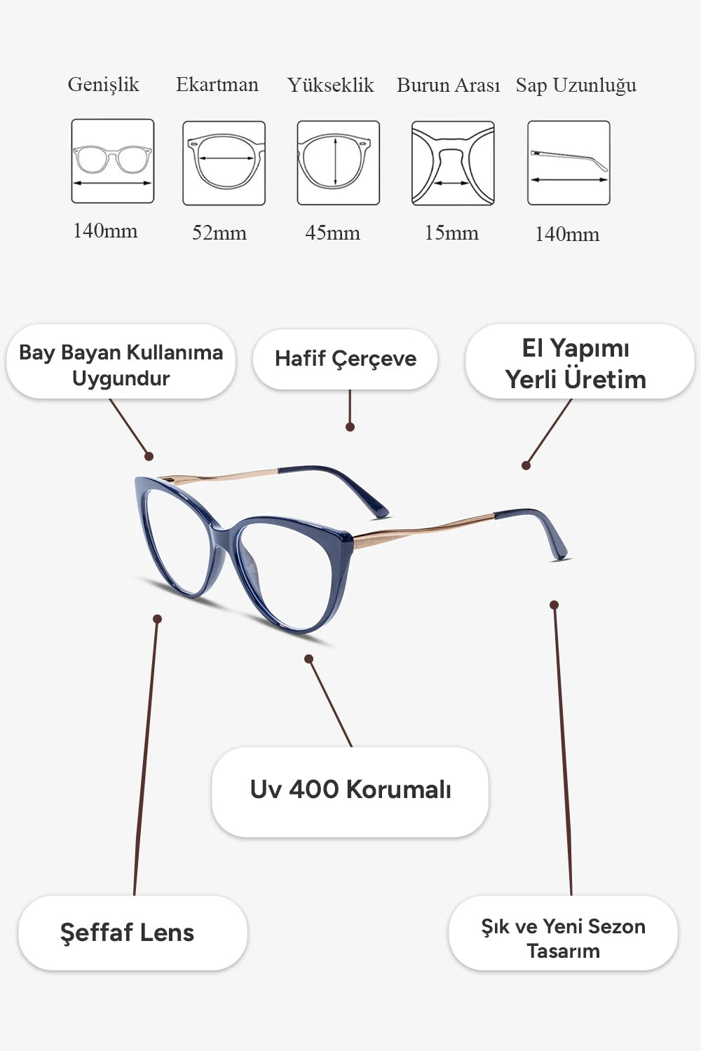 Jesse Mavi Işık Korumalı Gözlük