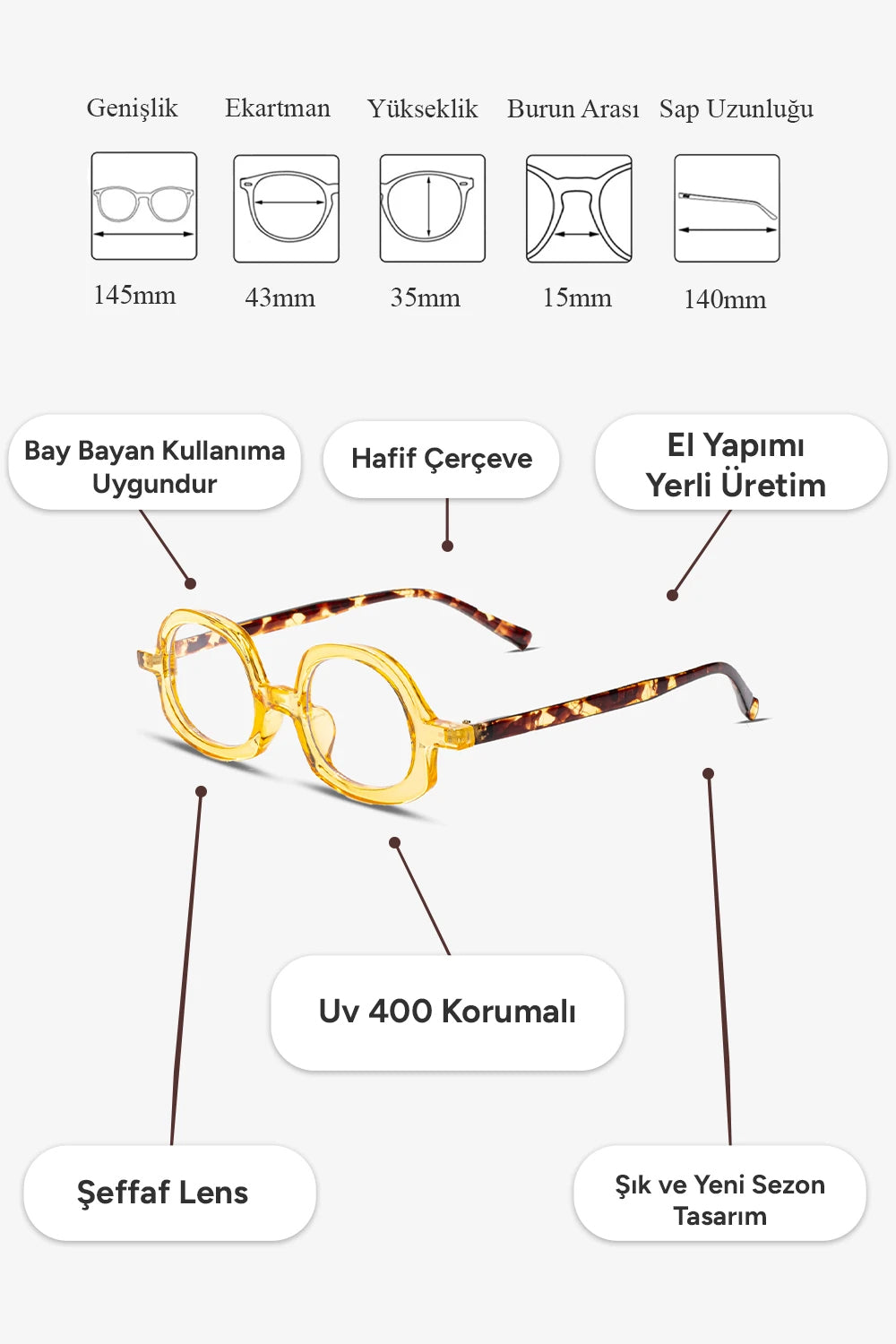 Powen Mavi Işık Korumalı Gözlük