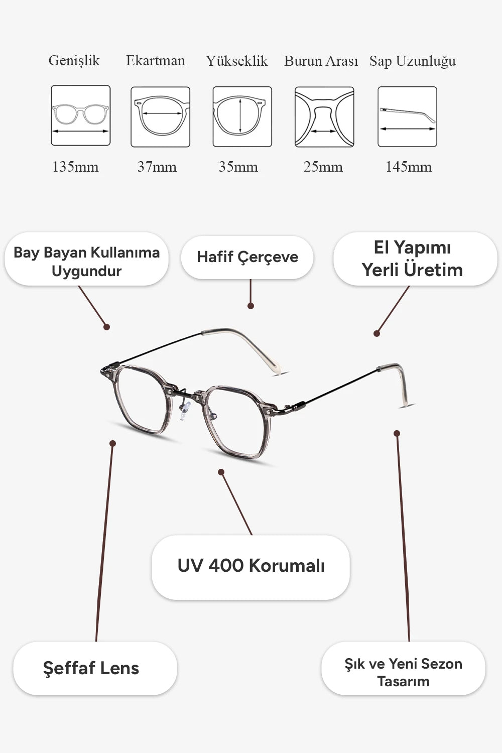 Arnolfo Mavi Işık Korumalı Gözlük