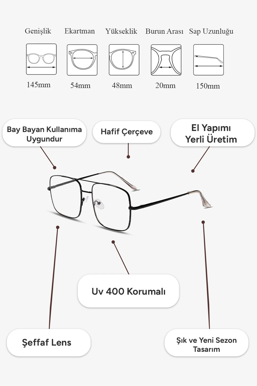 Benjamin Mavi Işık Korumalı Gözlük