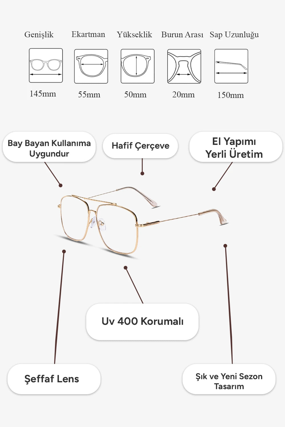 Calvin Mavi Işık Korumalı Gözlük