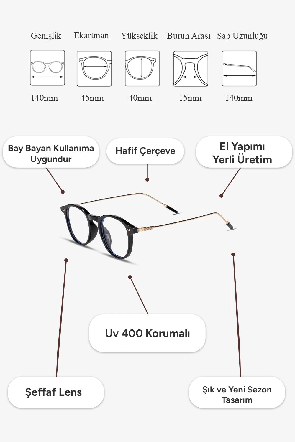 Jerry Mavi Işık Korumalı Gözlük