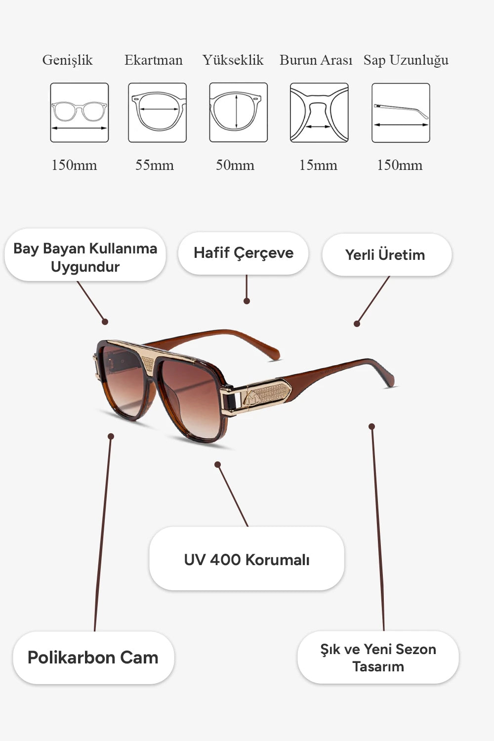 Maybach Mavi Işık Korumalı Gözlük