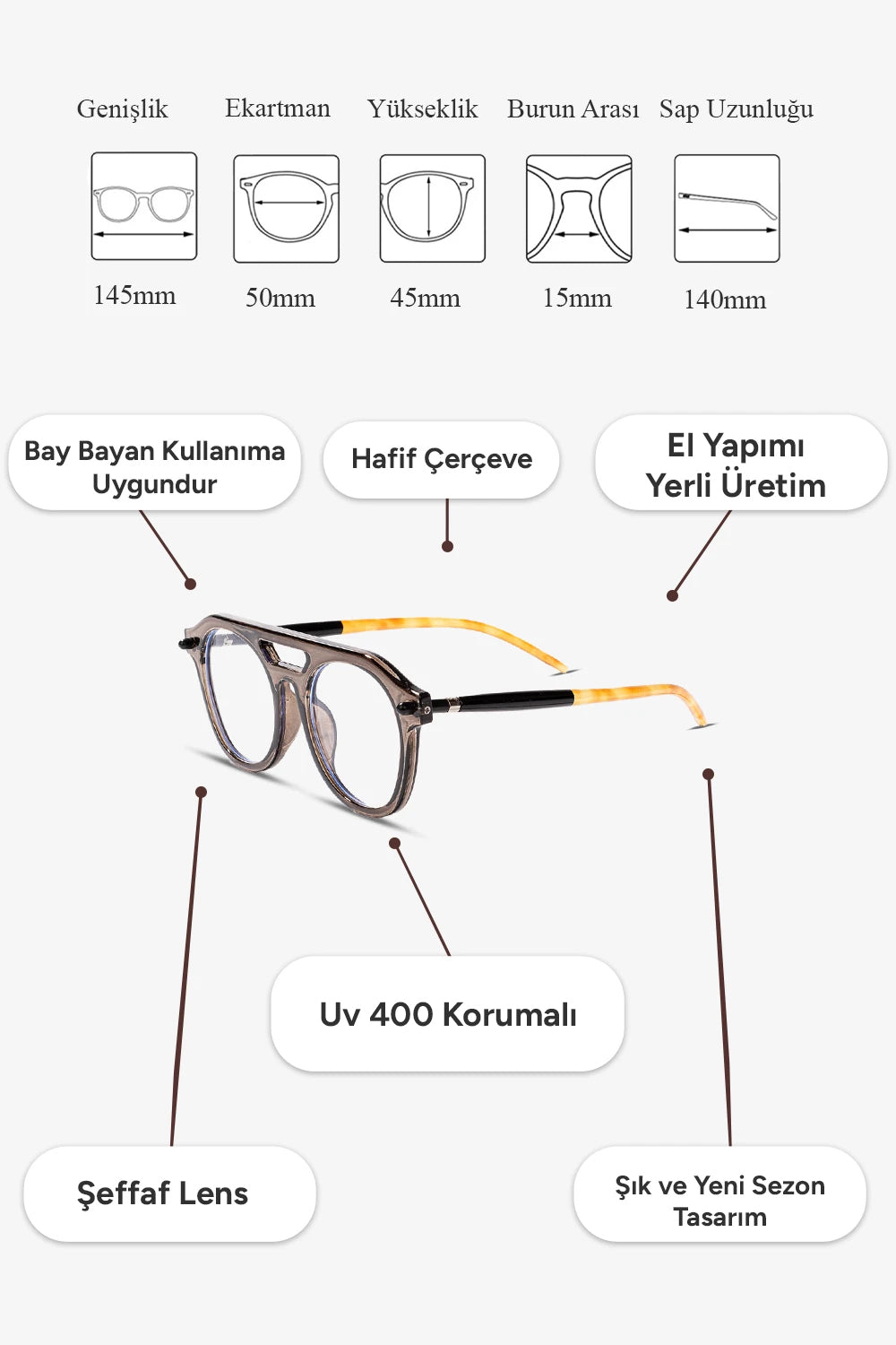 Suez Mavi Işık Korumalı Gözlük