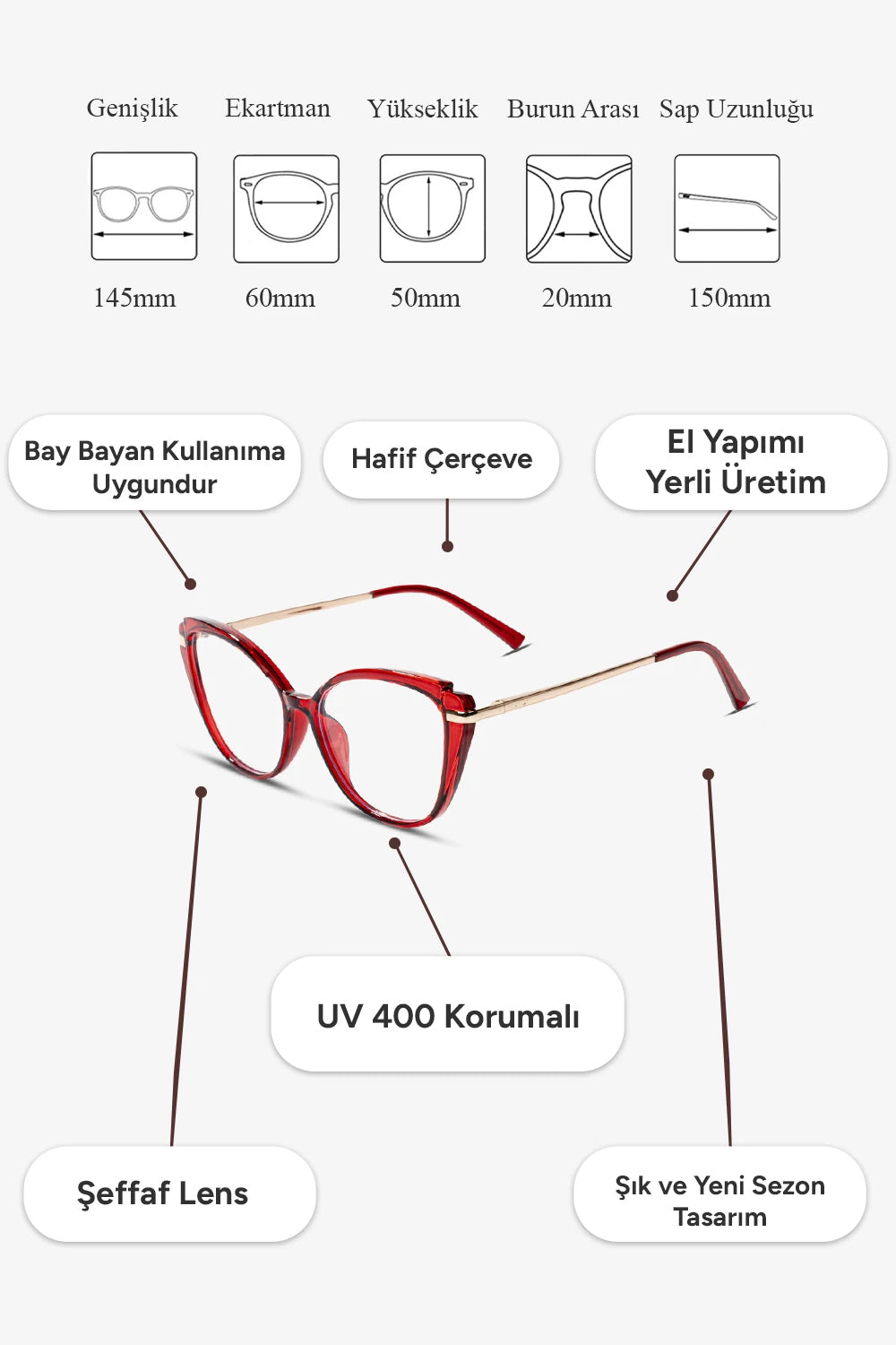 Violet Mavı Işık Korumalı Gözlük